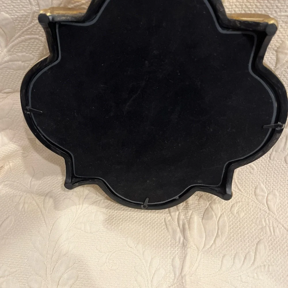 Vintage Quatrefoil Gold Gilt Framed Wall Mirror 12” Home Decor - Picture 6 of 7